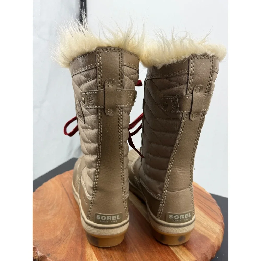 Sorel Tofino II Winter Boots girls 5 Brown Waterproof Quilted Faux Fur NY2419